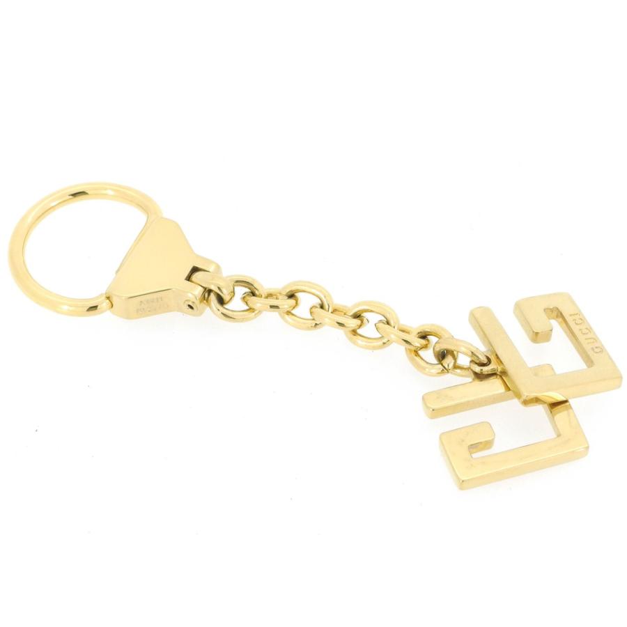 【週末タイムSALE★30％OFF】グッチ キーホルダー キーリング レディース メンズ Gマーク ゴールド 中古