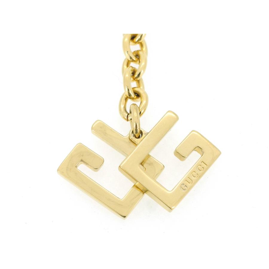 【週末タイムSALE★30％OFF】グッチ キーホルダー キーリング レディース メンズ Gマーク ゴールド 中古