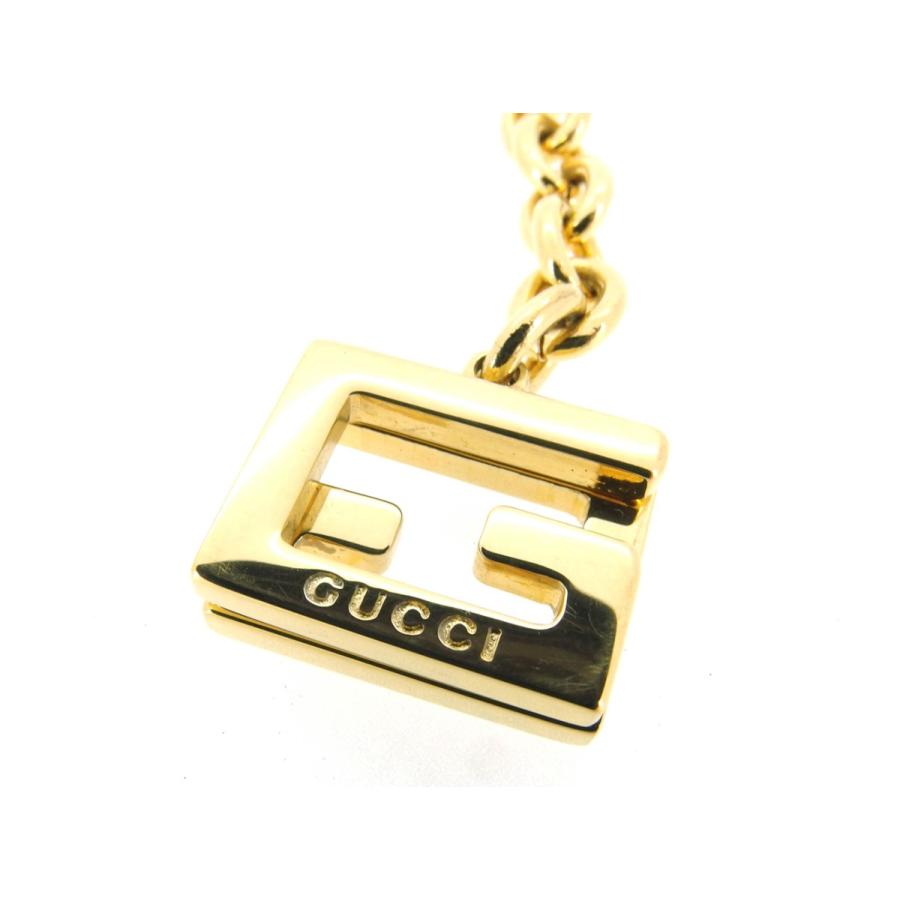 【週末タイムSALE★30％OFF】グッチ キーホルダー キーリング レディース メンズ Gマーク ゴールド 中古