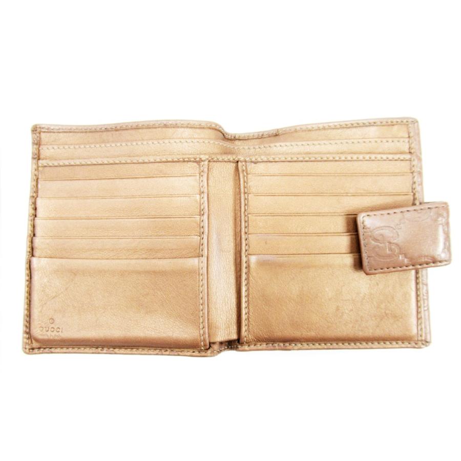 【GWタイムSALE★30％OFF】グッチ Wホック財布 二つ折り 財布 レディース グッチシマ ピンク 中古_4