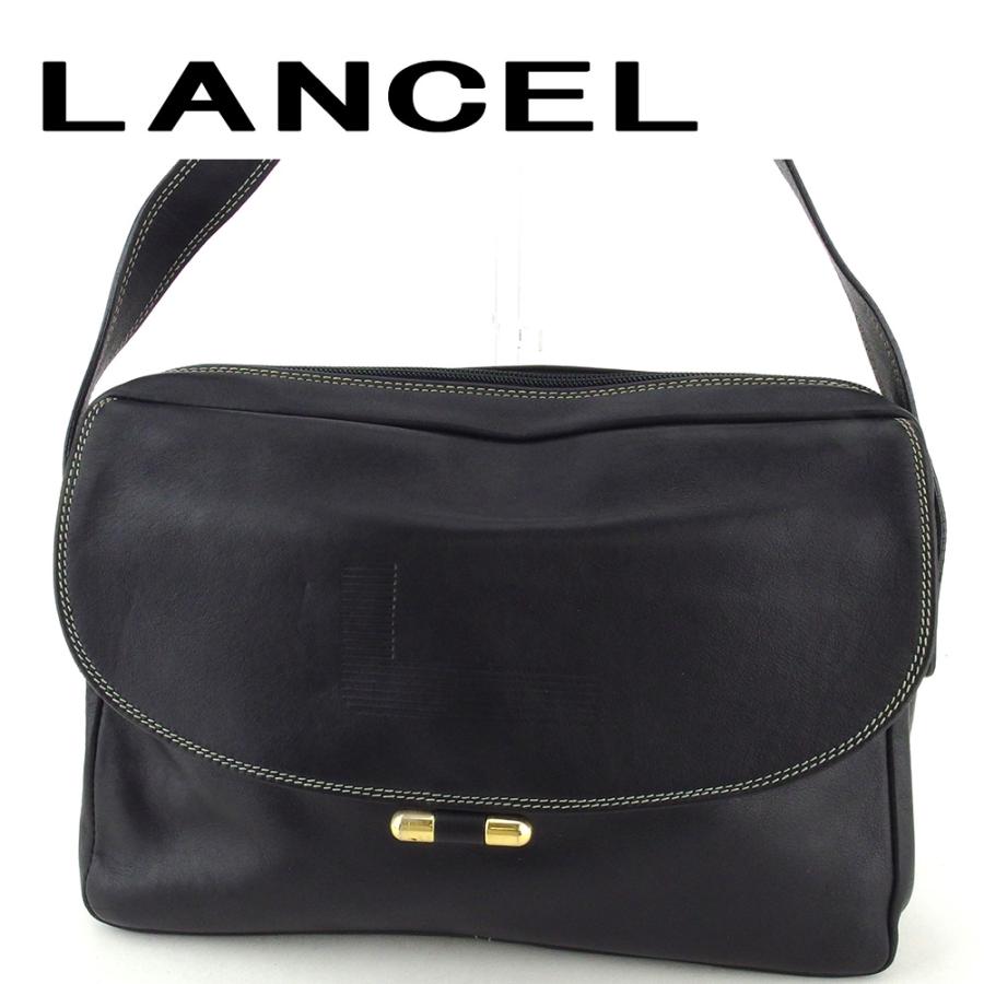 【BIGお買い物ラリー★30%OFFセール中】ランセル LANCEL ショルダーバッグLマーク ブラック ゴールド レディース 中古 LANCEL（ランセル） 【新春セール☆30%OFFクーポン】ランセル