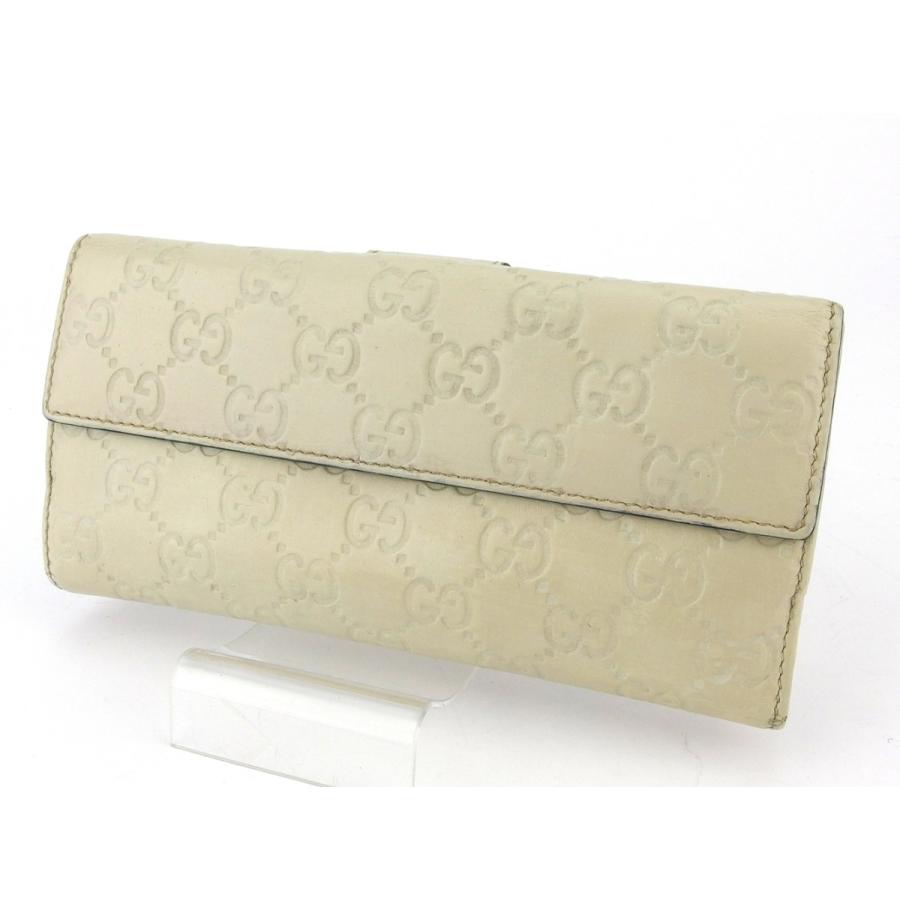 良品　GUCCI ロゴプレート　長財布　ベージュ　Wホック GUCCI（グッチ） 【30％OFF☆SUMMER SALE】グッチ 長財布 Wホック 財布
