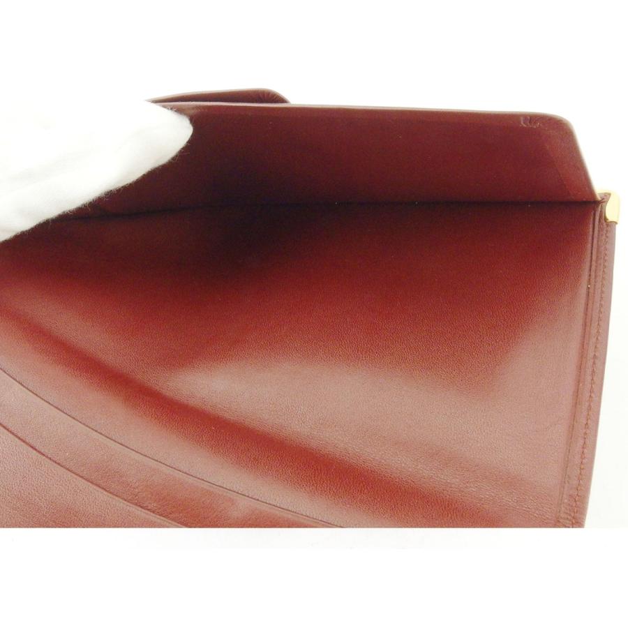 【GWタイムSALE★30％OFF】カルティエ 長札入れ 札入れ レディース メンズ マストライン ボルドー ゴールド 中古_5