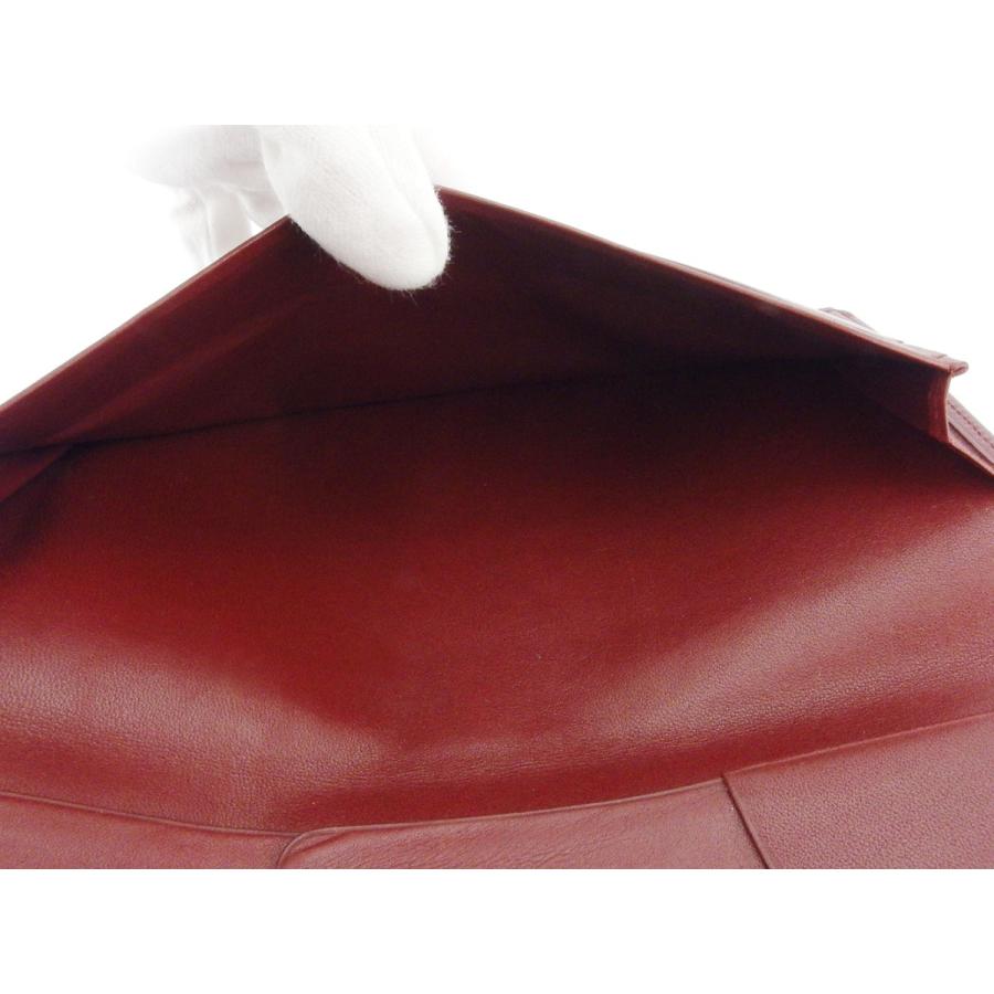 【GWタイムSALE★30％OFF】カルティエ 長札入れ 札入れ レディース メンズ マストライン ボルドー ゴールド 中古_6