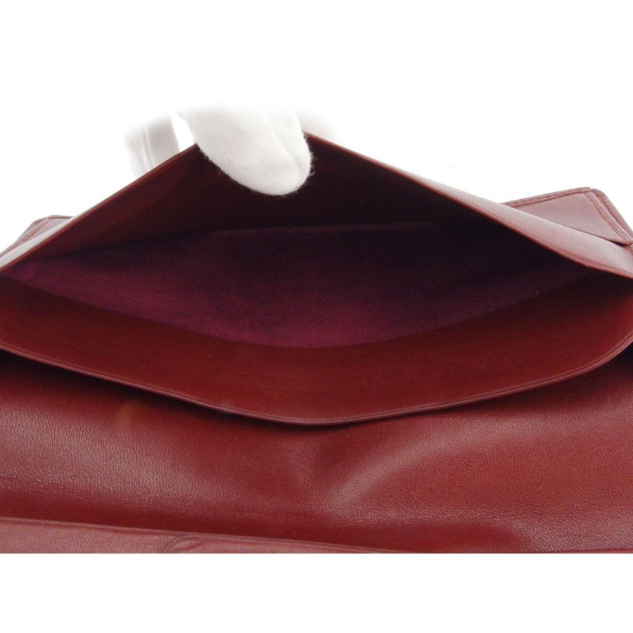 【GWタイムSALE★30％OFF】カルティエ 長札入れ 札入れ レディース メンズ マストライン ボルドー ゴールド 中古_7