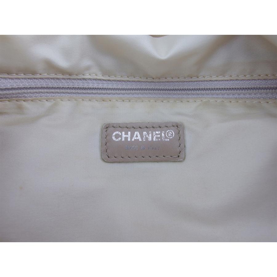 【GWタイムSALE★30％OFF】シャネル トートバッグ ショルダーバッグ レディース トートGM ニュートラベルライン ベージュ シルバー 中古_9