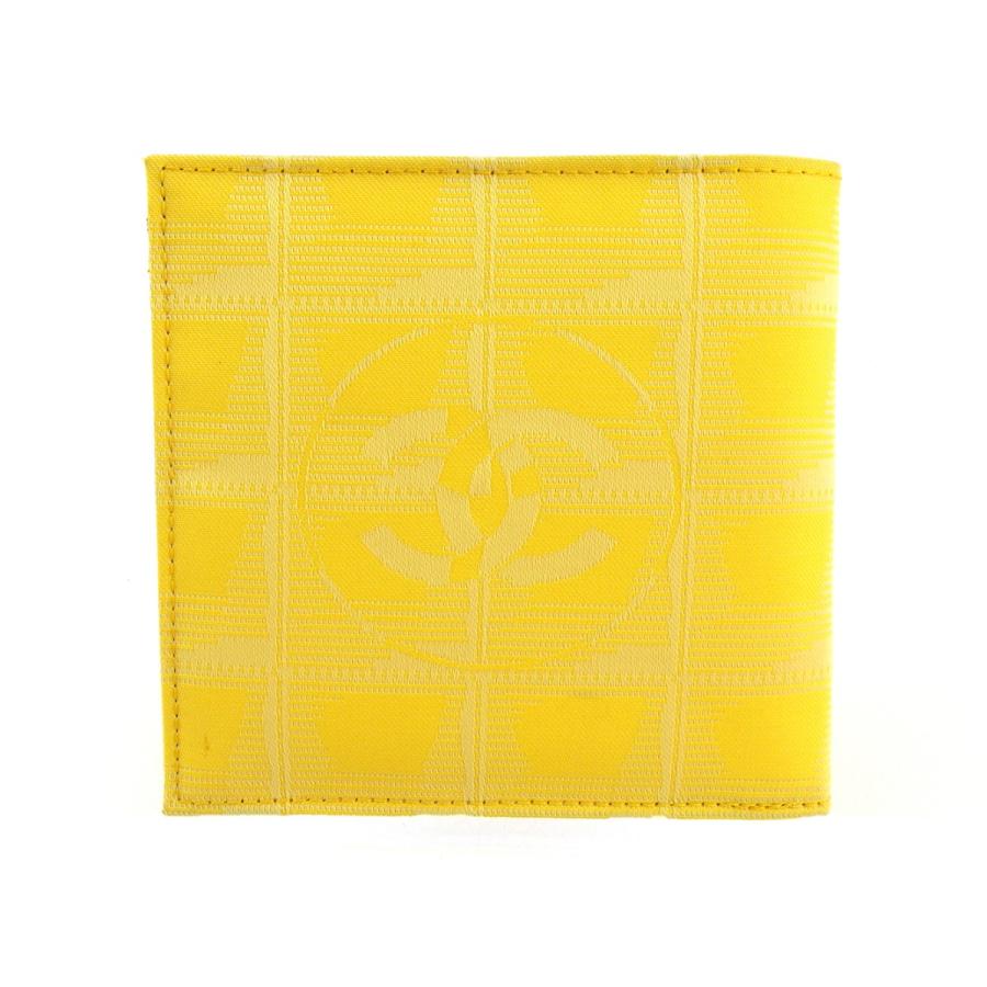 【週末タイムSALE★30％OFF】シャネル 二つ折り 財布 ミニ財布 レディース ヴィンテージ ニュートラベルライン イエロー 中古の画像