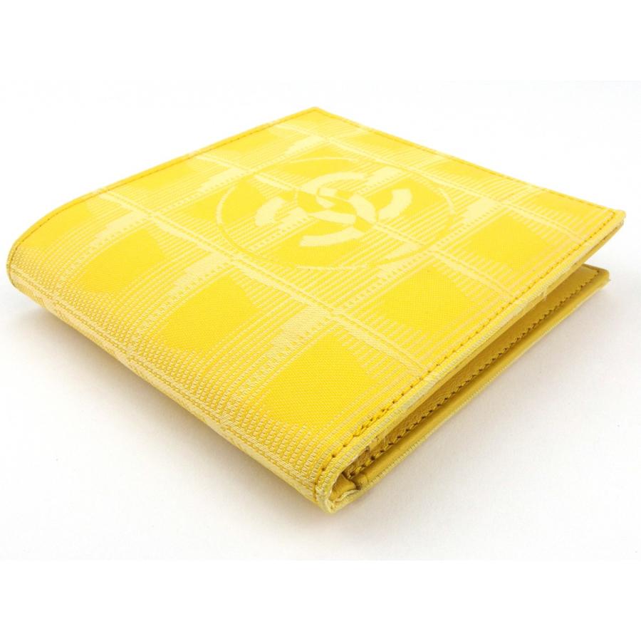 【週末タイムSALE★30％OFF】シャネル 二つ折り 財布 ミニ財布 レディース ヴィンテージ ニュートラベルライン イエロー 中古の画像