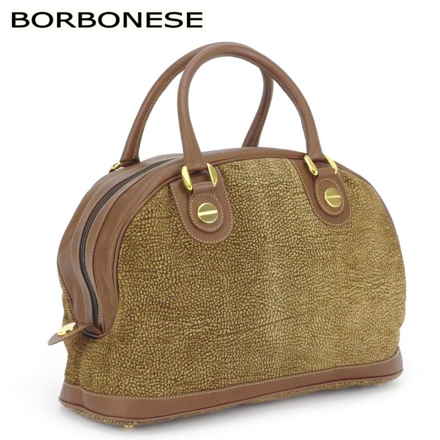 良品 綺麗 BORBONESE ウズラ柄 レザー ミニボストンバッグ - 通販