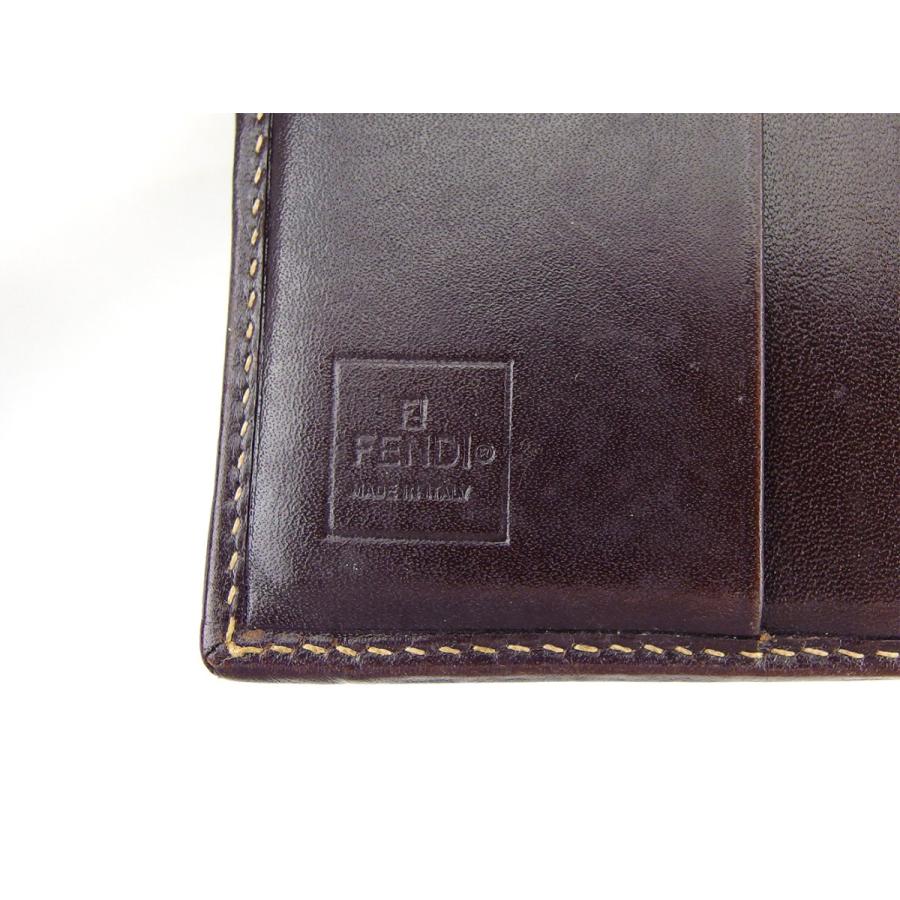【GWタイムSALE★30％OFF】フェンディ Wホック 財布 二つ折り ミニ財布 レディース メンズ ズッカ ブラウン ブラック ベージュ 中古_9