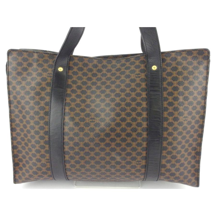 【GWタイムSALE★30％OFF】セリーヌ トートバッグ トート ショルダーバッグ レディース メンズ マカダム ブラック ブラウン ゴールド 中古_1