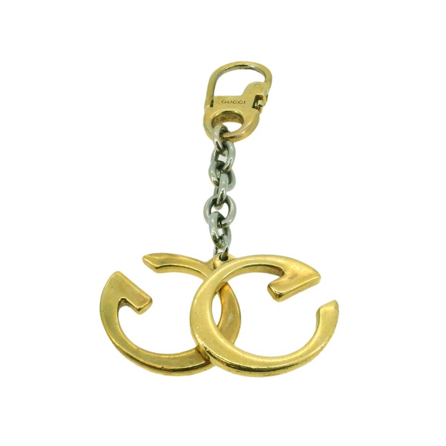 【週末タイムSALE★30％OFF】グッチ キーホルダー キーリング チャーム レディース メンズ ダブルG ゴールド シルバー 中古