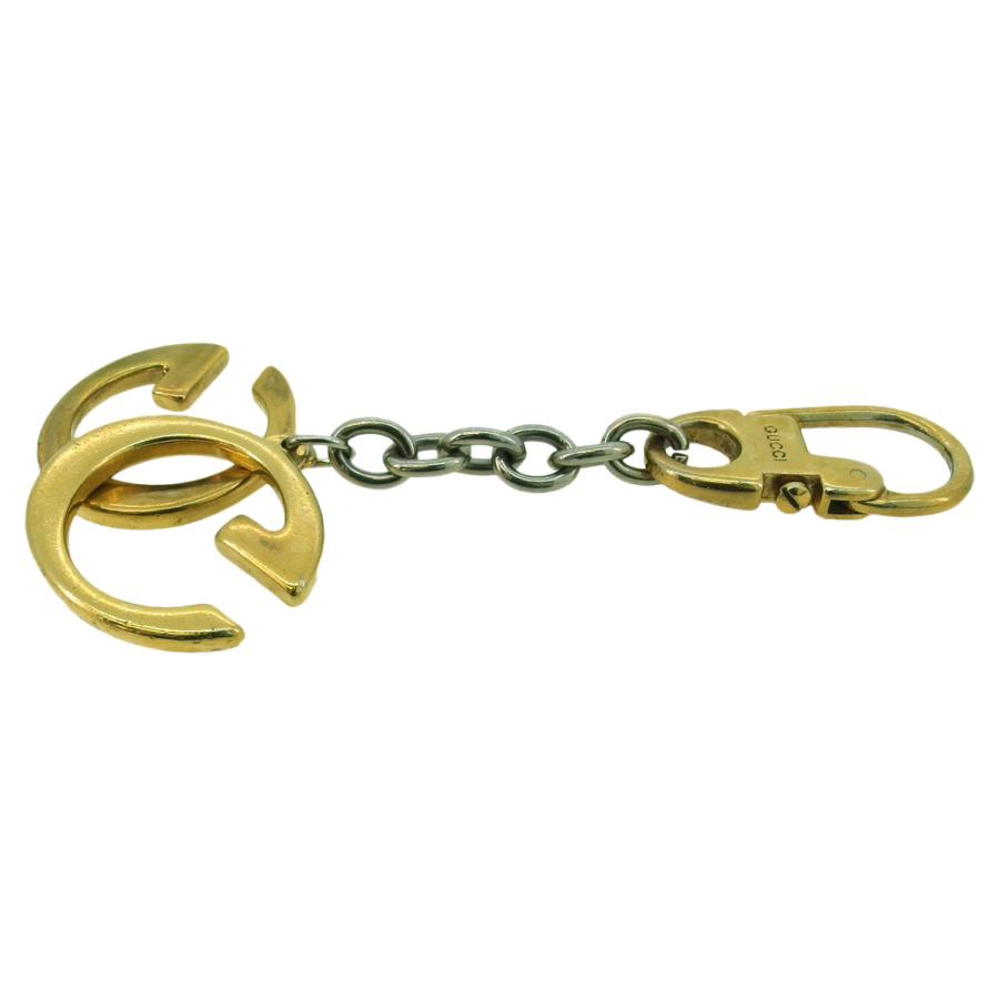 【週末タイムSALE★30％OFF】グッチ キーホルダー キーリング チャーム レディース メンズ ダブルG ゴールド シルバー 中古