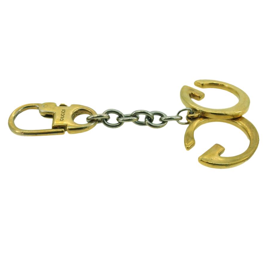 【週末タイムSALE★30％OFF】グッチ キーホルダー キーリング チャーム レディース メンズ ダブルG ゴールド シルバー 中古