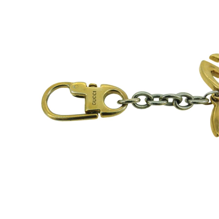 【週末タイムSALE★30％OFF】グッチ キーホルダー キーリング チャーム レディース メンズ ダブルG ゴールド シルバー 中古