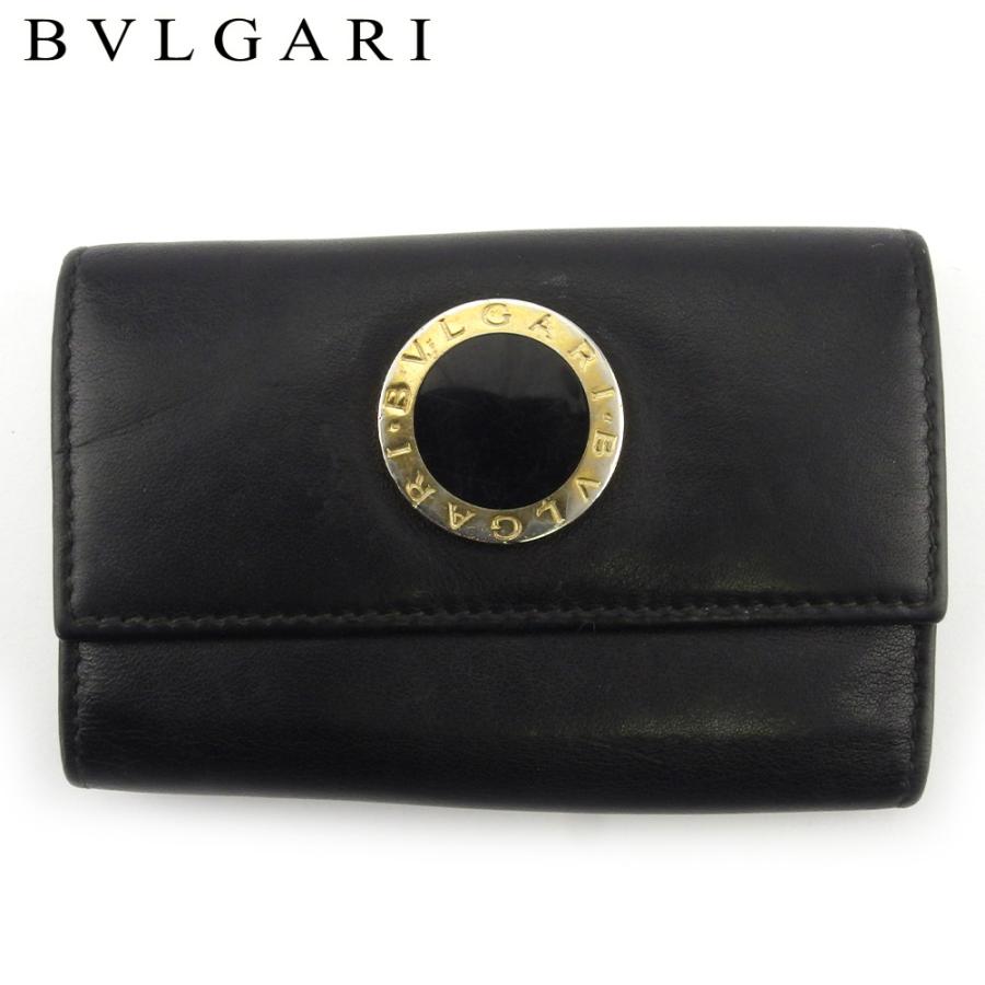 【週末タイムセール★30％OFF】ブルガリ キーケース 6連キーケース レディース メンズ コローレ ブラック ゴールド 中古