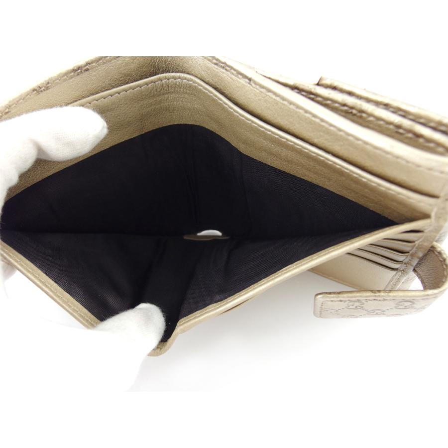 【週末タイムSALE★30％OFF】グッチ Wホック 財布 二つ折り ミニ財布 レディース グッチシマ ゴールド 中古_7