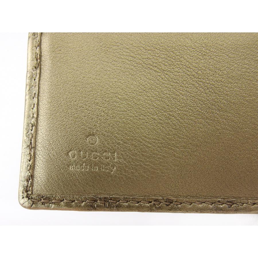 【週末タイムSALE★30％OFF】グッチ Wホック 財布 二つ折り ミニ財布 レディース グッチシマ ゴールド 中古_9