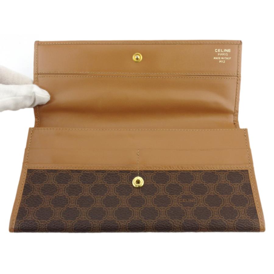 【X'masセール★30%OFF】セリーヌ CELINE 長財布マカダム ブラウン ベージュ レディース 中古 CELINE（セリーヌ） 【年末ラストセール☆30%OFF】セリーヌ 長財布