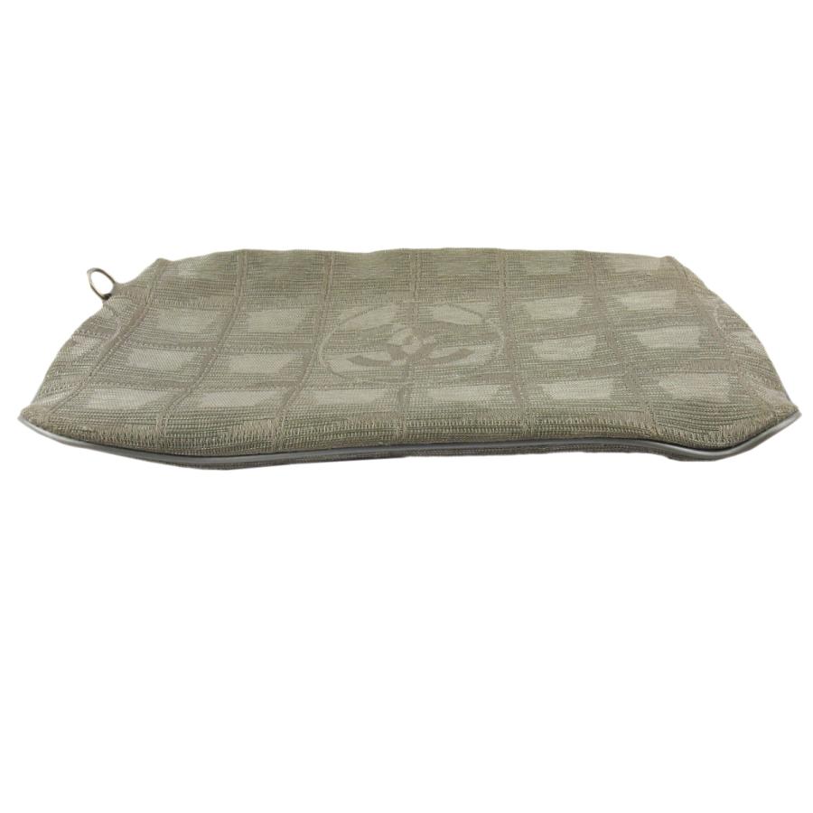 【GWタイムSALE★30％OFF】シャネル ポーチ 化粧ポーチ レディース メンズ オールドシャネル ニュートラベルライン グレー 灰色 シルバー 中古_4