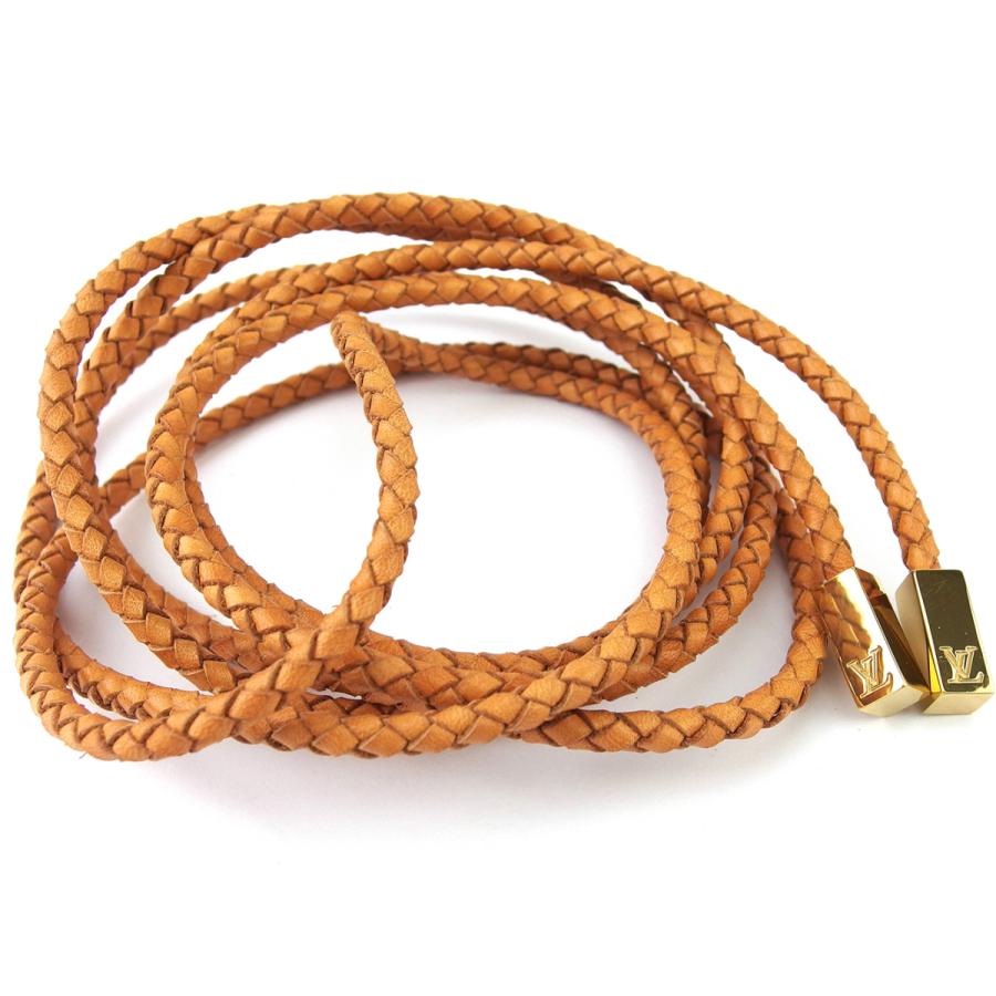 【BIGお買い物ラリー★30%OFFセール中】ルイ・ヴィトン LOUIS VUITTON ベルト編み込み サンチュールVVNトレセ ベージュ ゴールド レディース 中古 LOUIS VUITTON（ルイ・ヴィトン） 【年末ラストセール☆30%OFF】ルイ