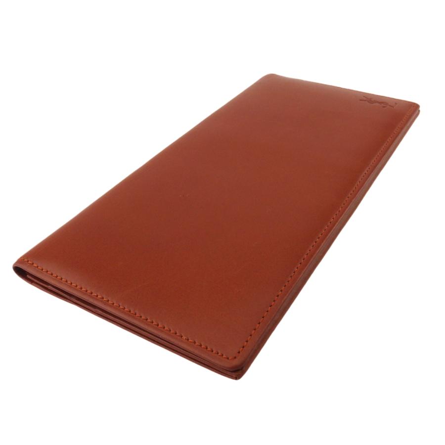 【GWタイムSALE★30％OFF】サンローラン 長札入れ 札入れ レディース メンズ YSLロゴ ブラウン 中古_2