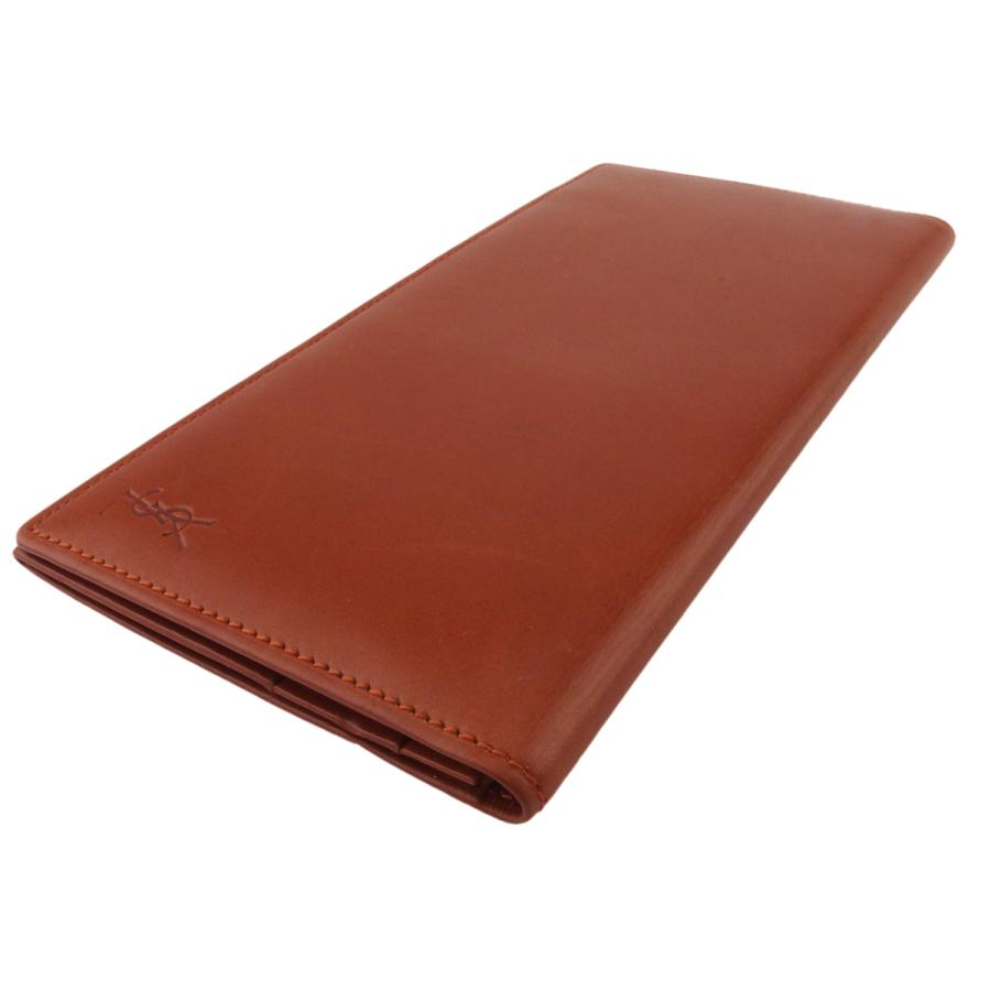 【GWタイムSALE★30％OFF】サンローラン 長札入れ 札入れ レディース メンズ YSLロゴ ブラウン 中古_3