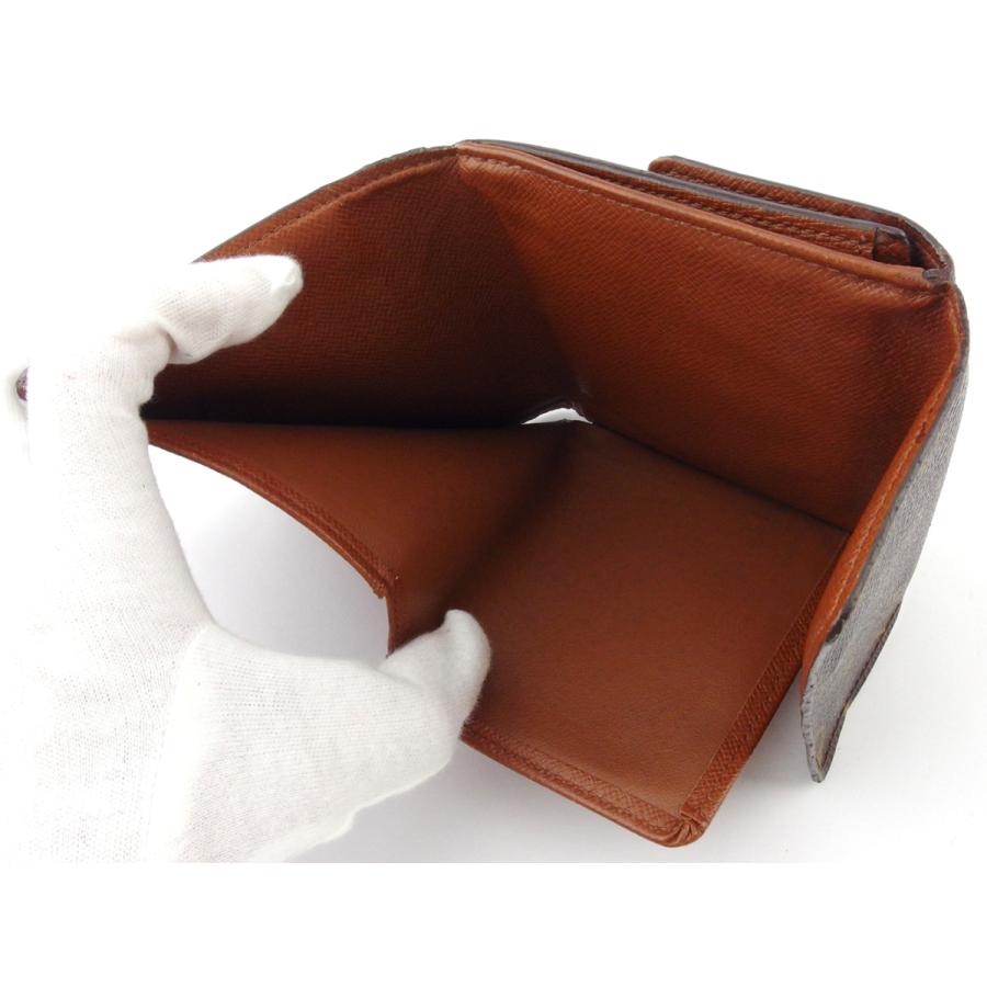 【週末タイムSALE★30％OFF】ルイ ヴィトン Wホック 財布 三つ折り ミニ財布 レディース メンズ ポルトモネビエカルトクレディ モノグラム 中古