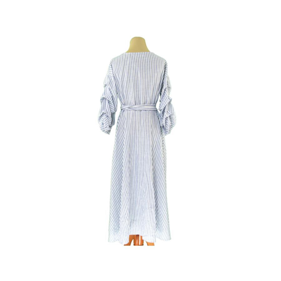 ラスト1点 アンドドットノスタルジア ワンピース カシュクール ロング ワンピ レディース M Lサイズ ストライプ Nostalgia 中古 T ブランドデポtokyo 通販 Yahoo ショッピング