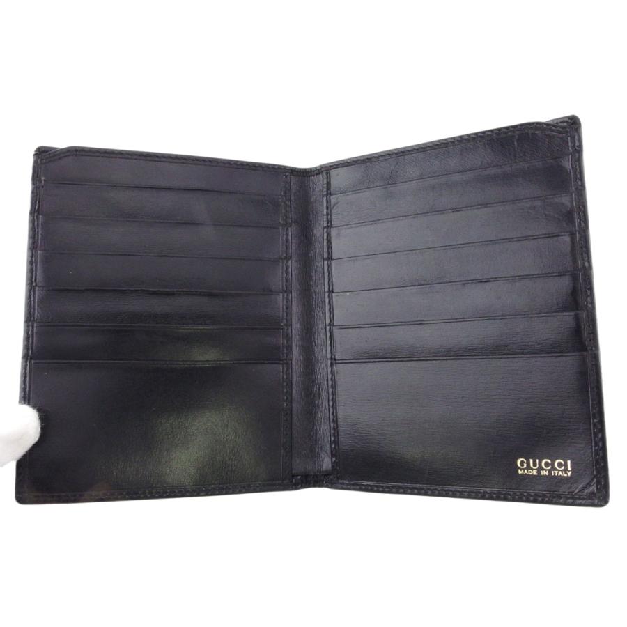 【GWタイムSALE★30％OFF】グッチ 二つ折り 札入れ メンズ Gマーク ブラック 中古_3