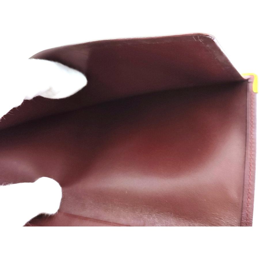 【週末タイムSALE★30％OFF】カルティエ 長札入れ 札入れ レディース メンズ マストライン ボルドー ゴールド 中古_4