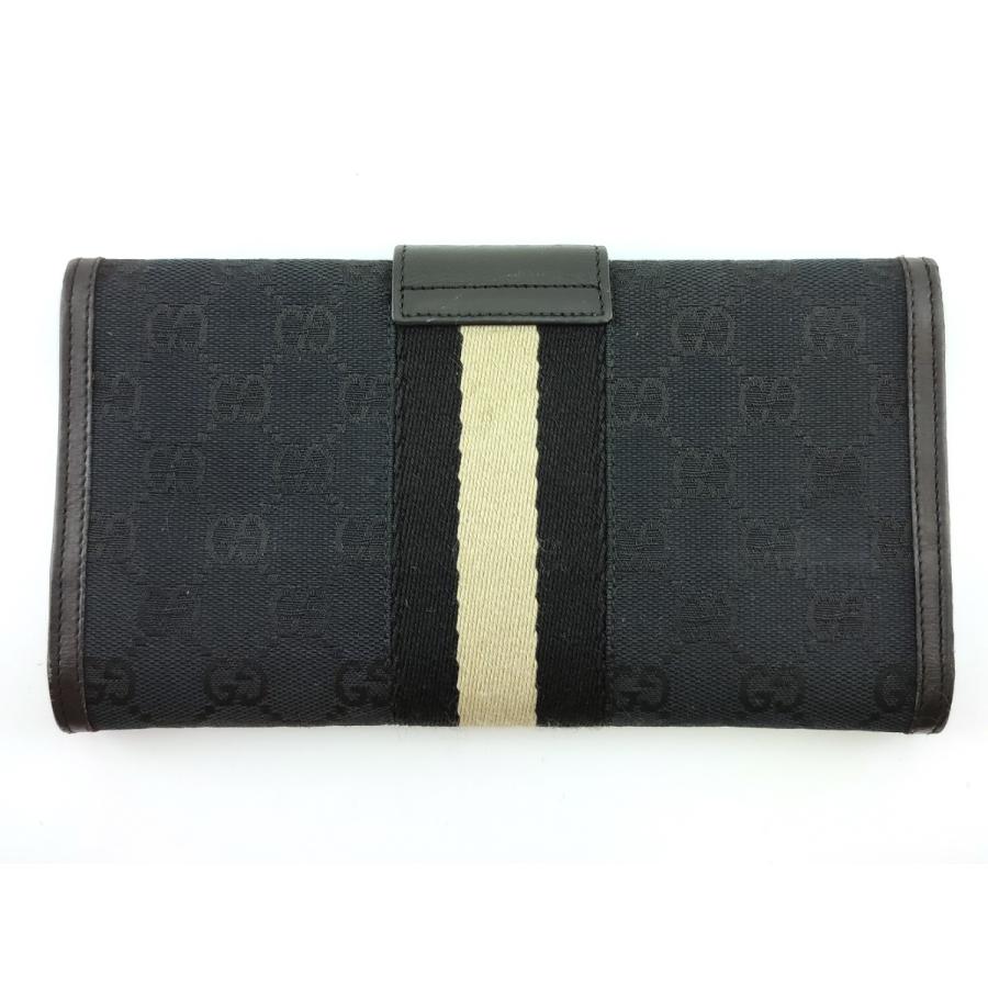 本日限定　美品 GUCCI グッチ　二つ折り　シェリーライン　キャンバス　黒 GUCCI 【ブラックフライデー30％OFFクーポン】グッチ 長財布 二つ折り