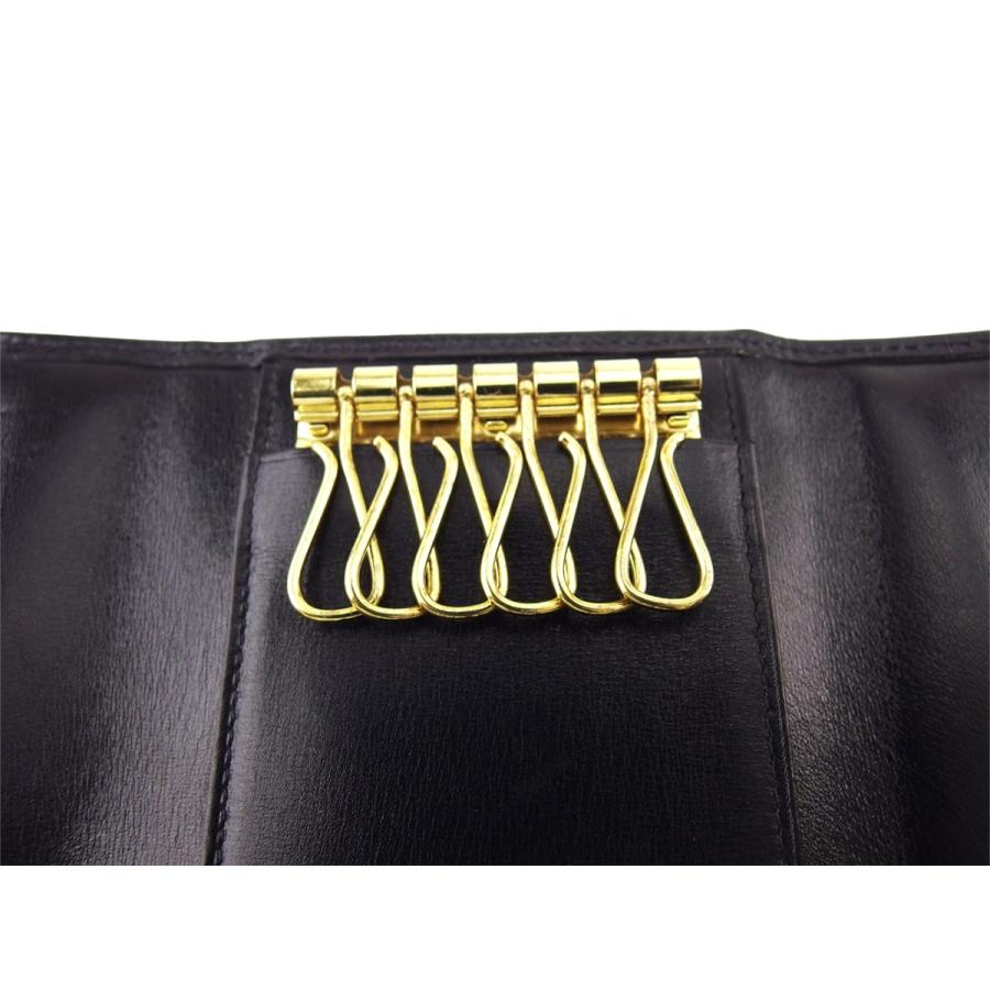 【週末タイムSALE★30％OFF】ダンヒル キーケース 6連キーケース メンズ ロングテールロゴ ブラック ゴールド 中古_6