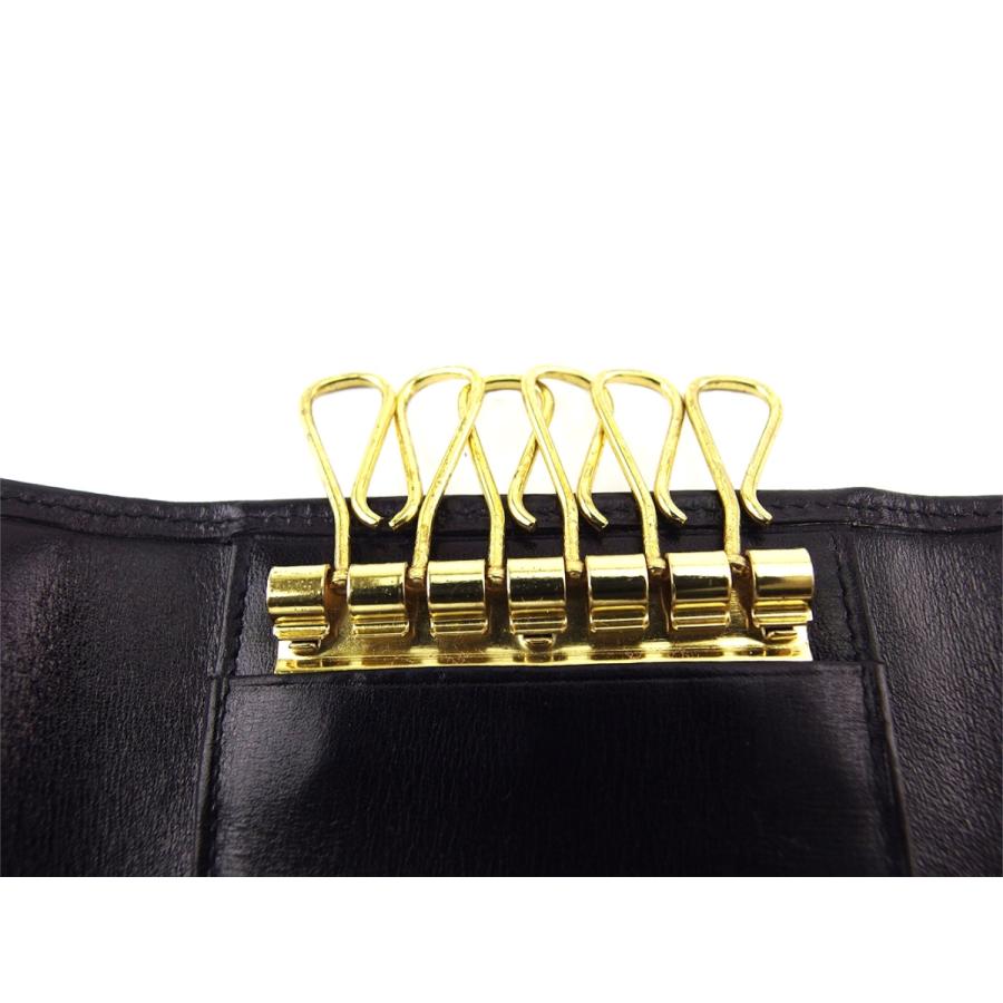 【週末タイムSALE★30％OFF】ダンヒル キーケース 6連キーケース メンズ ロングテールロゴ ブラック ゴールド 中古_7