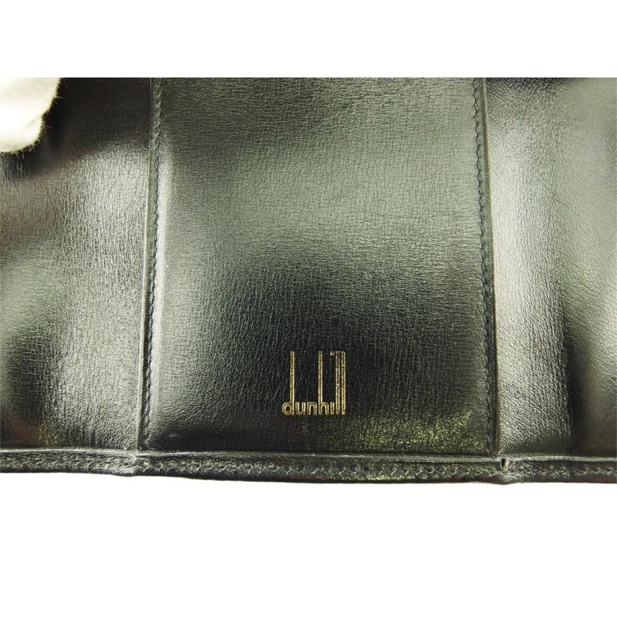 【週末タイムSALE★30％OFF】ダンヒル キーケース 6連キーケース メンズ ロングテールロゴ ブラック ゴールド 中古_8