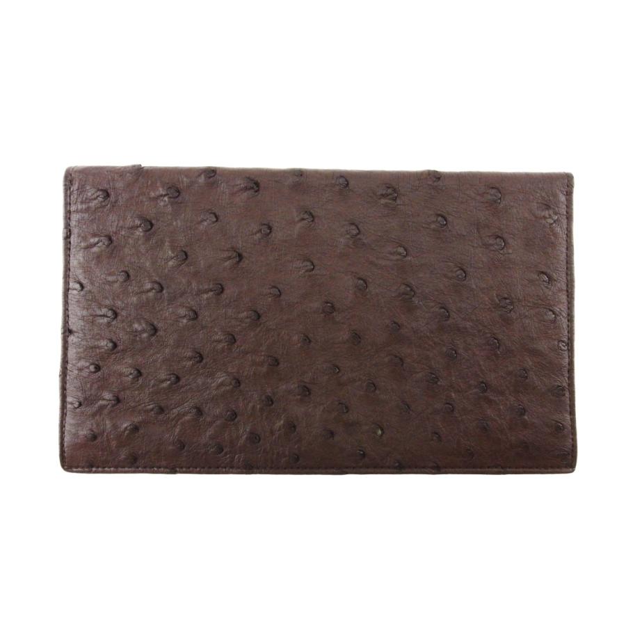 【GWタイムSALE★30％OFF】グッチ 長札入れ 札入れ レディース メンズ オールドグッチ オーストリッチ ブラウン ゴールド 中古_1