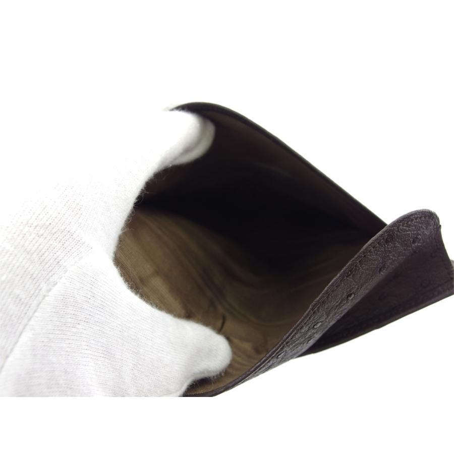 【GWタイムSALE★30％OFF】グッチ 長札入れ 札入れ レディース メンズ オールドグッチ オーストリッチ ブラウン ゴールド 中古_5