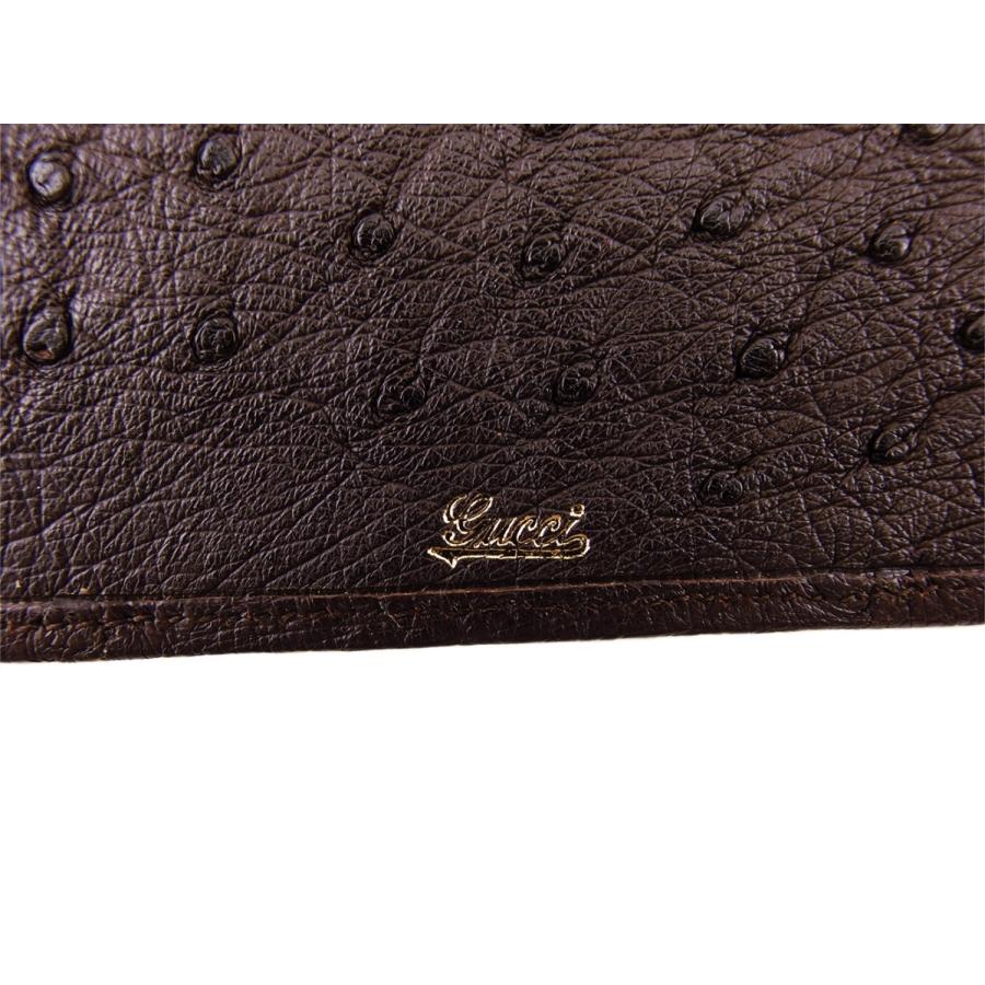 【GWタイムSALE★30％OFF】グッチ 長札入れ 札入れ レディース メンズ オールドグッチ オーストリッチ ブラウン ゴールド 中古_8