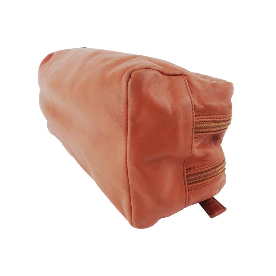 【週末タイムSALE★30％OFF】プラダ クラッチバッグ セカンドバッグ バッグ レディース メンズ トライアングルロゴ ブラウン ゴールド 中古