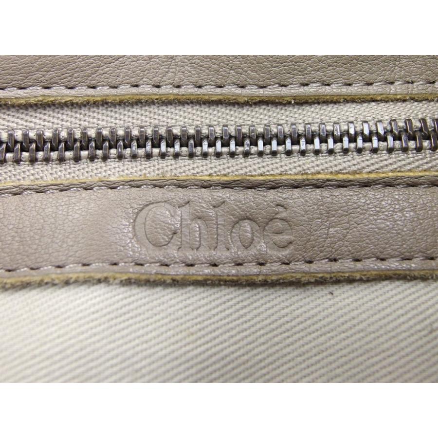 【週末タイムSALE★30％OFF】クロエ ショルダーバッグ ワンショルダー バッグ レディース ロゴプレート ベージュ ゴールド 中古