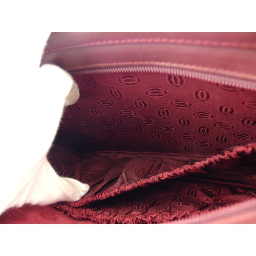 【週末タイムSALE★30％OFF】カルティエ クラッチバッグ セカンドバッグ バッグ レディース メンズ マストライン ボルドー ゴールド 中古