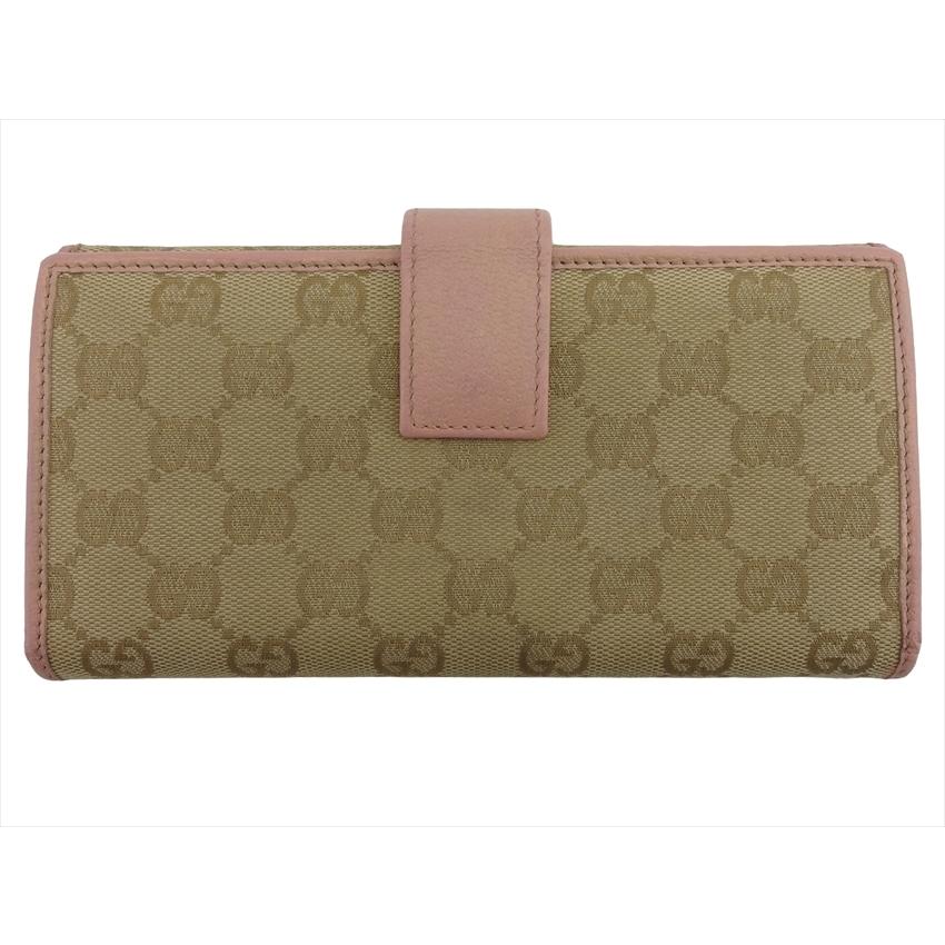 グッチ 長財布 Wホック 財布 レディース ロゴプレート GGキャンバス