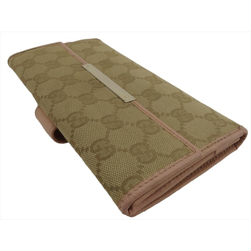 グッチ 長財布 Wホック 財布 レディース ロゴプレート GGキャンバス