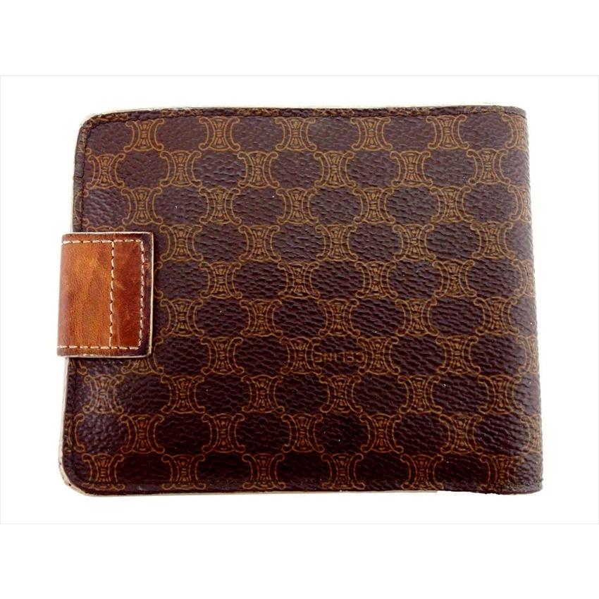 CELINE ブラウンレザー二つ折り財布 CELINE ブラウンレザー二つ折り財布