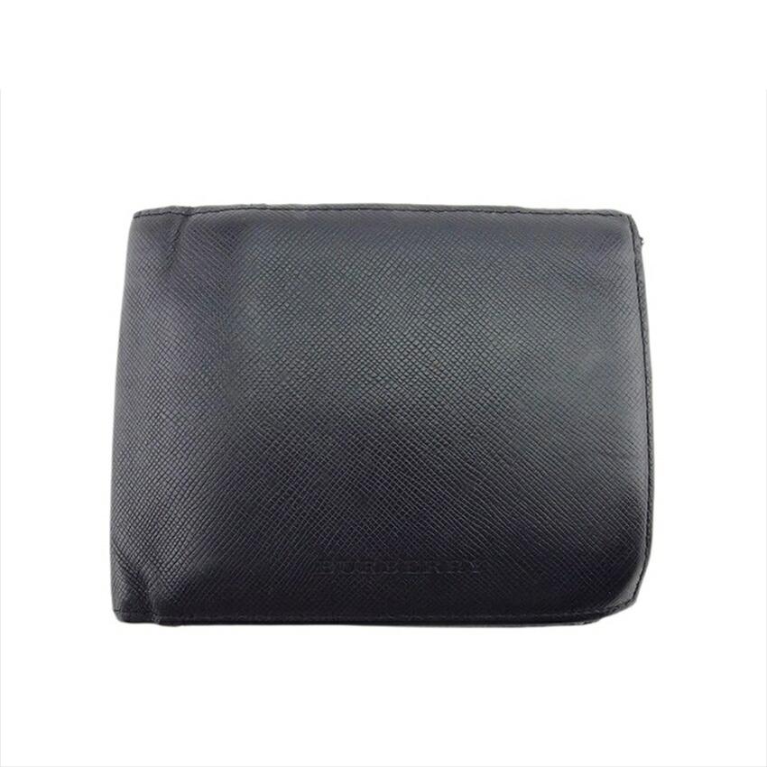 BURBERRY バーバリー 二つ折り 財布 メンズ ブラック 中古 : ブランド  