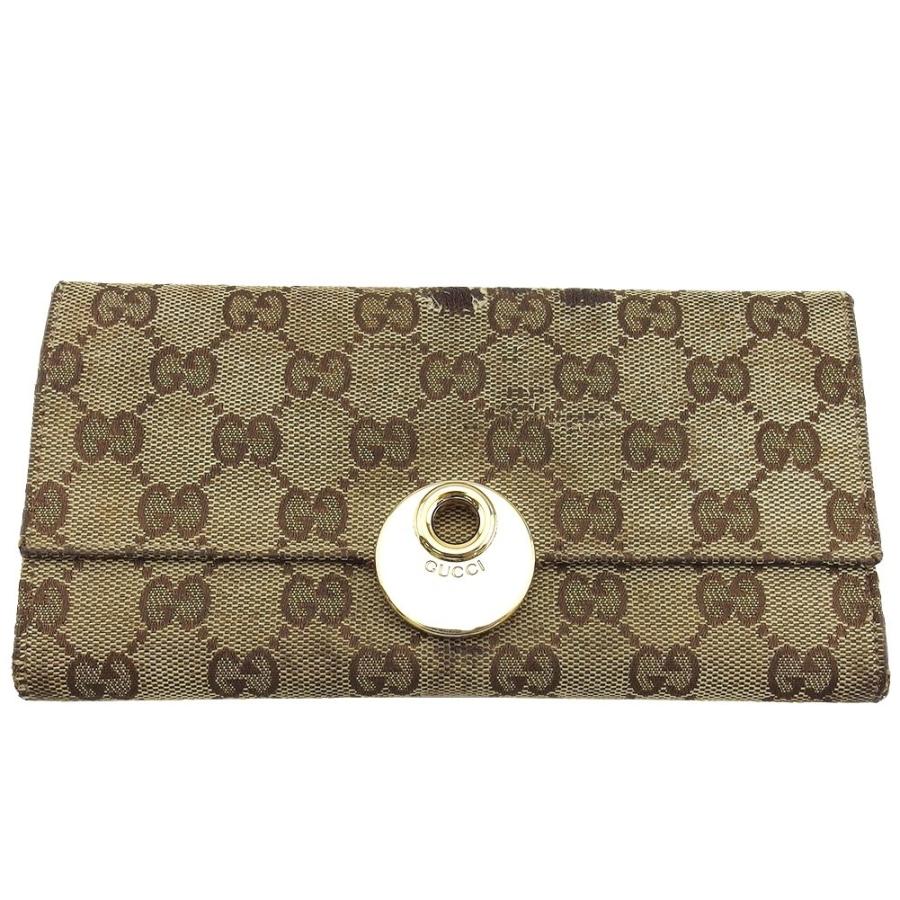 【BIGお買い物ラリー★30%OFFセール中】グッチ GUCCI 長財布GG柄 エクリプス ベージュ×ブラウン×ゴールド レディース 中古 GUCCI（グッチ） 【年末ラストセール☆30%OFF】グッチ 長財布 GG柄