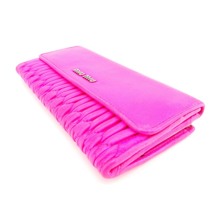 ミュウミュウ 長財布 クリスタルビジュー ピンク マテラッセ ロング