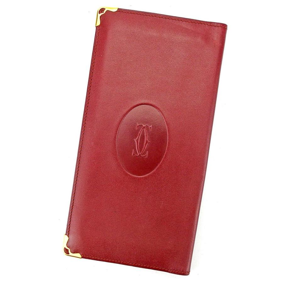 美品 Cartier カルティエ マストライン 二つ折り ロングウォレット 長 
