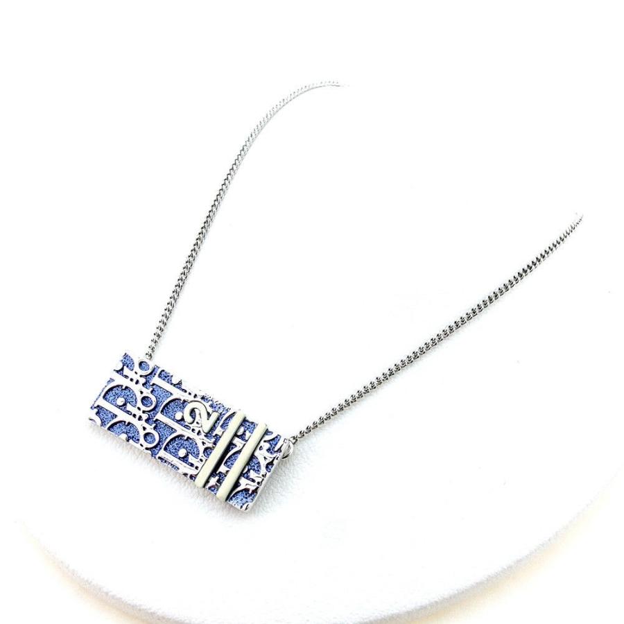 美品】Diorディオール ネックレス ブルー プレート トロッター 美品】Diorディオール ネックレス ブルー プレート トロッター