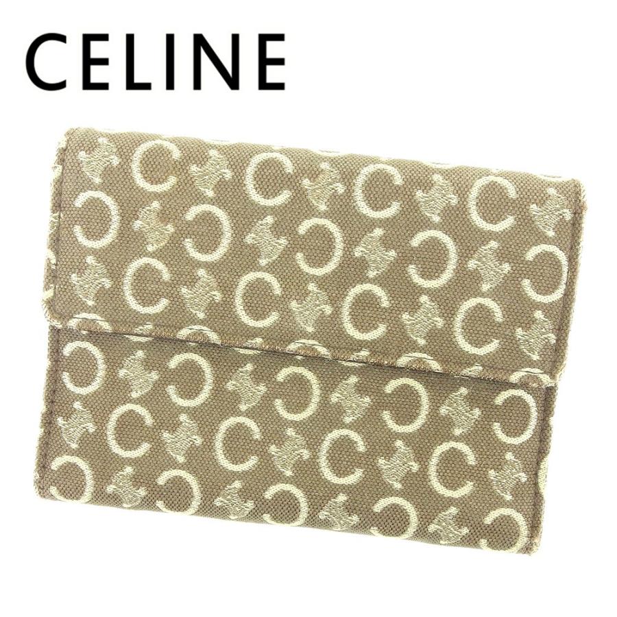 CELINE 三つ折り財布 ベージュ/ブラウン